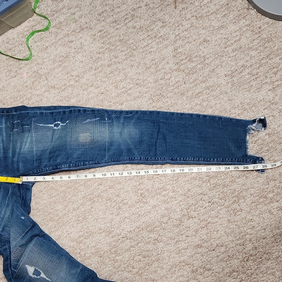 Lucky Brand " Ava Skinny" Distressed 8/29 Ankle Blue Wash Denim Jeans - Picture 9 of 13